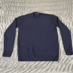 Icebreaker Merino Wool Crewneck Sweater Mens Large Navy Blue Knit Pullover L